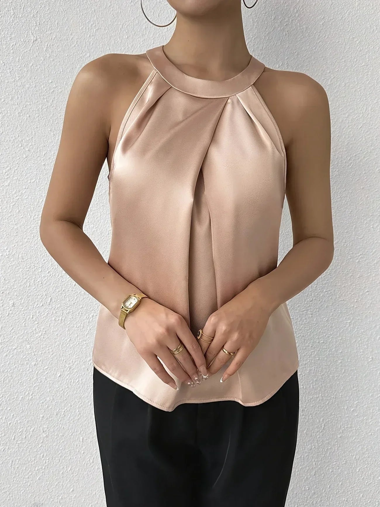 Cerys™ | Elegante Blusa Senza Maniche in Poliamide