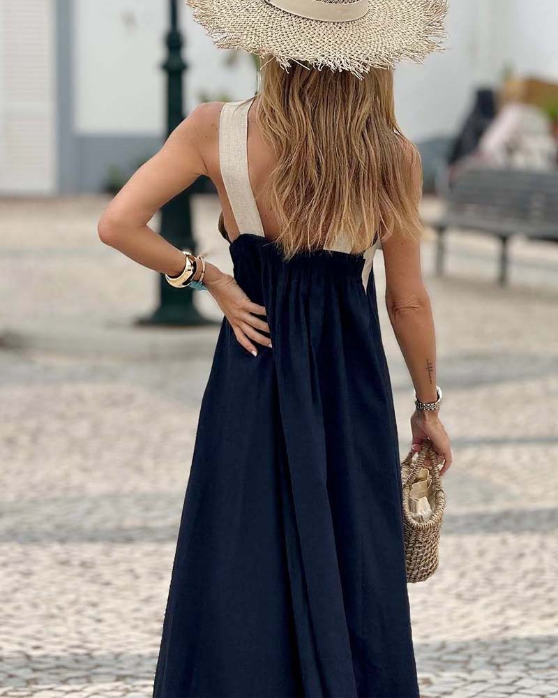 SIENNA™ | Chic Jurk met Ontblote Rug en Kruisnek