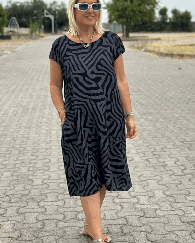 Nelia™ | Zomerjurk met Ronde Hals en Mooie Print