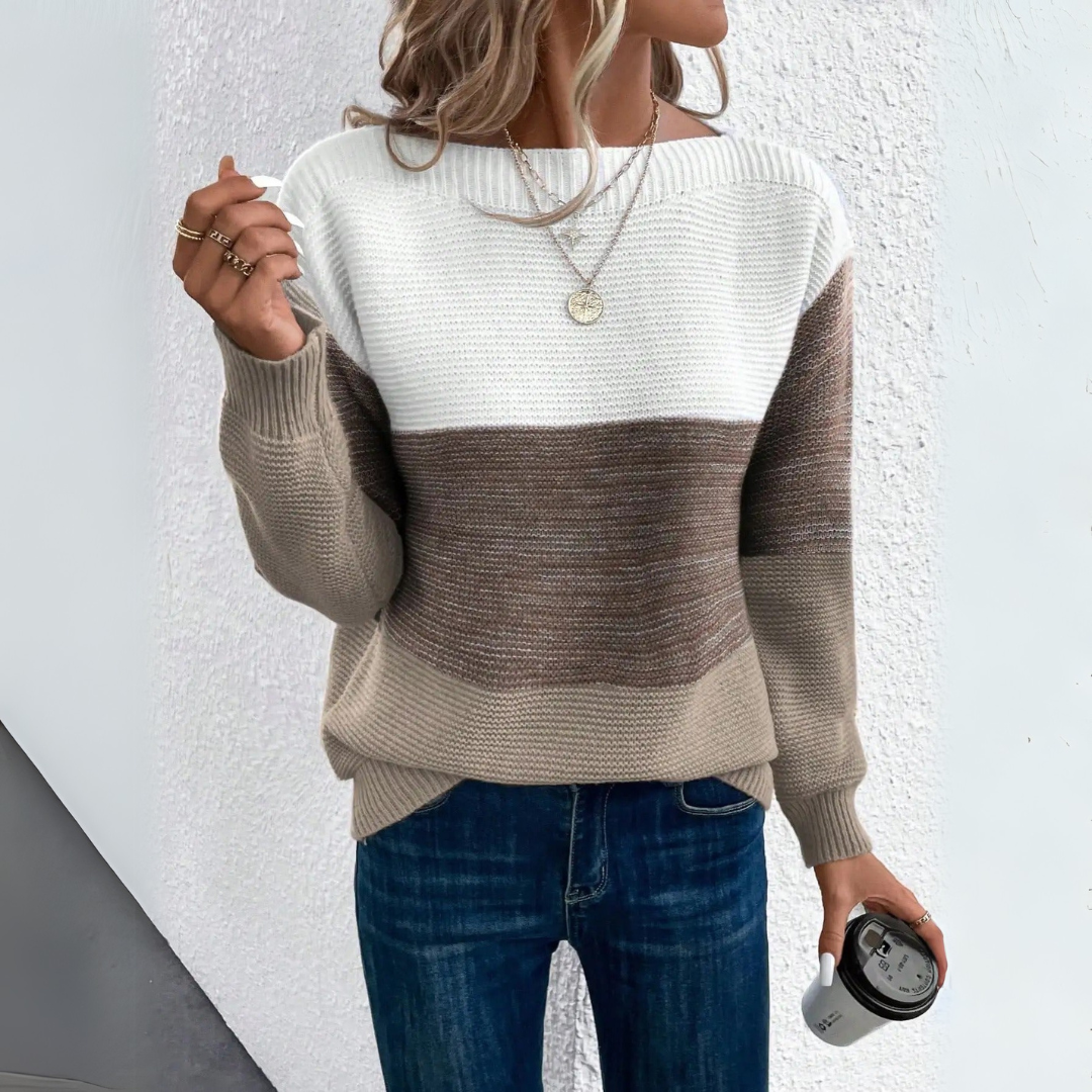 Clara - Elegante Patchwork Trui