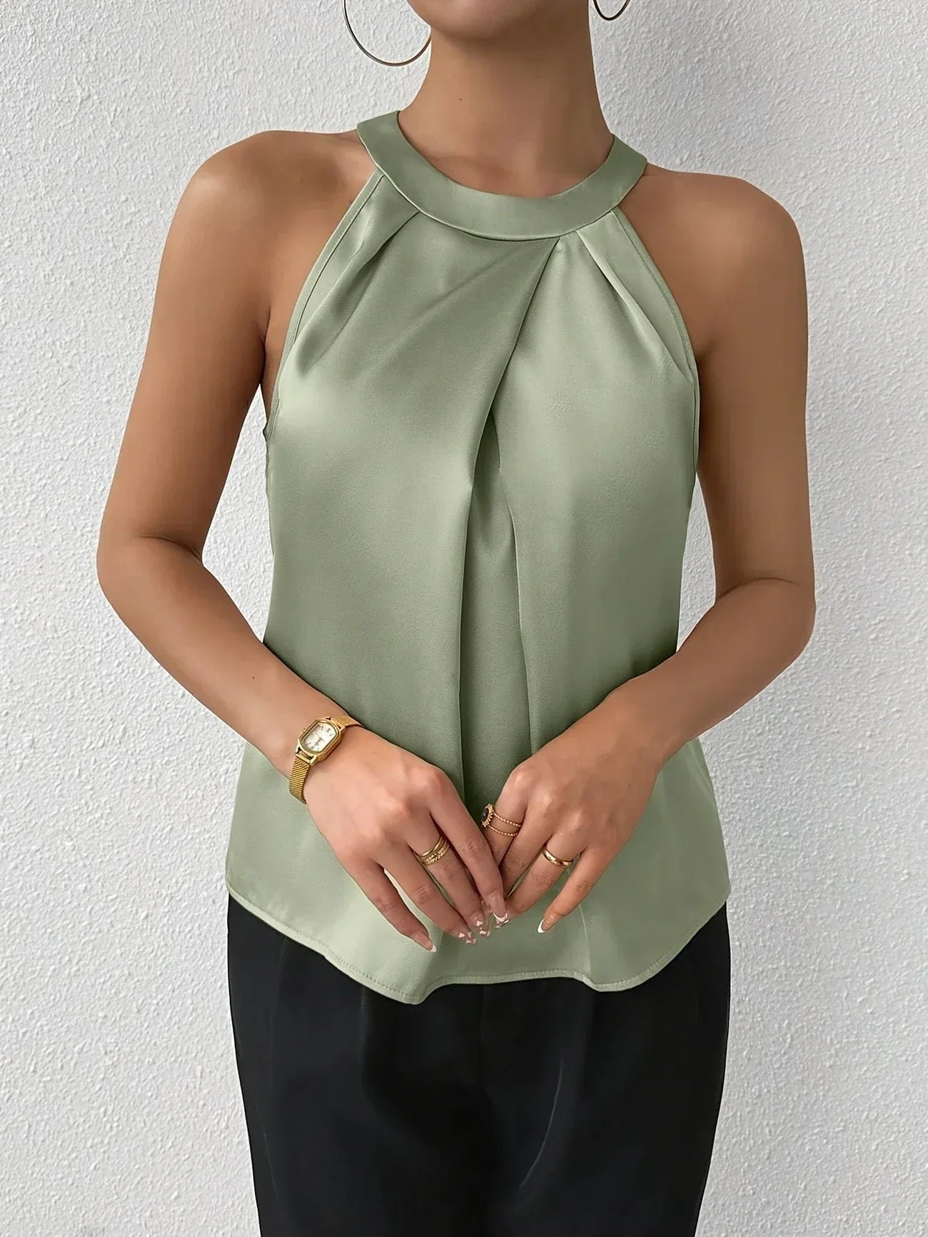 Cerys™ | Elegante Blusa Senza Maniche in Poliamide