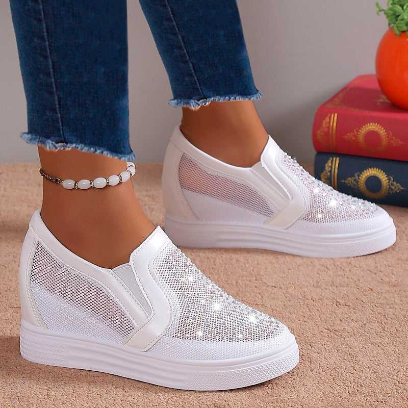 Eliana™ | Dames Sneakers met Witte Kristallen