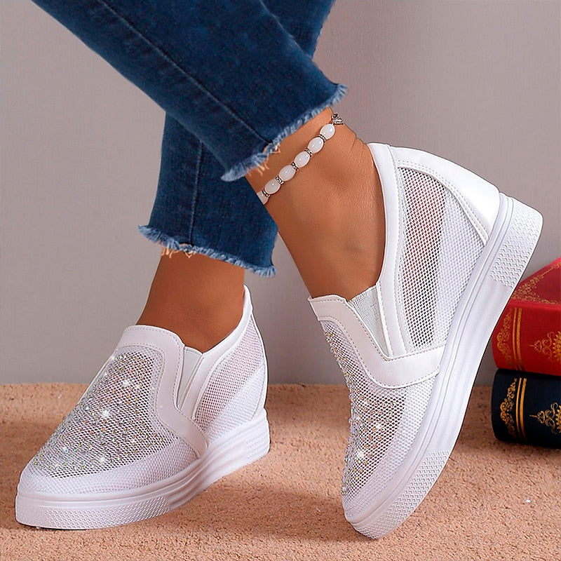 Eliana™ | Dames Sneakers met Witte Kristallen