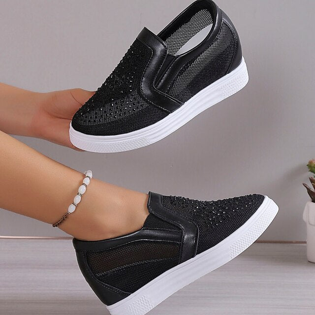 Eliana™ | Dames Sneakers met Witte Kristallen