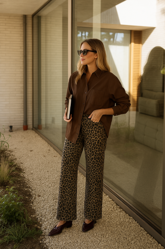 Nadine™ | Olifantenpantalon met Luipaardprint