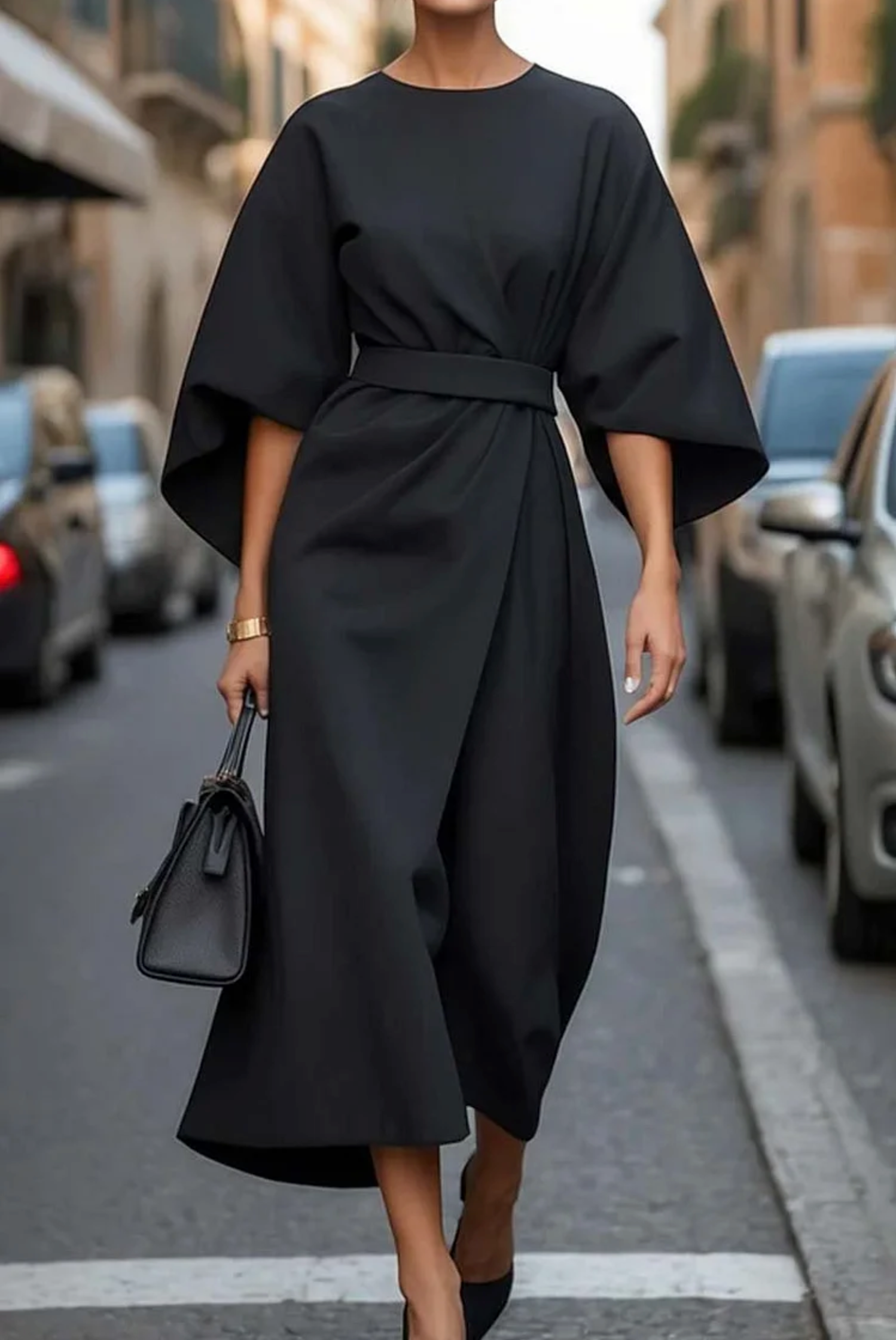 Sonia™ | Chic Jurk met Lantaarnmouwen en Tailleband