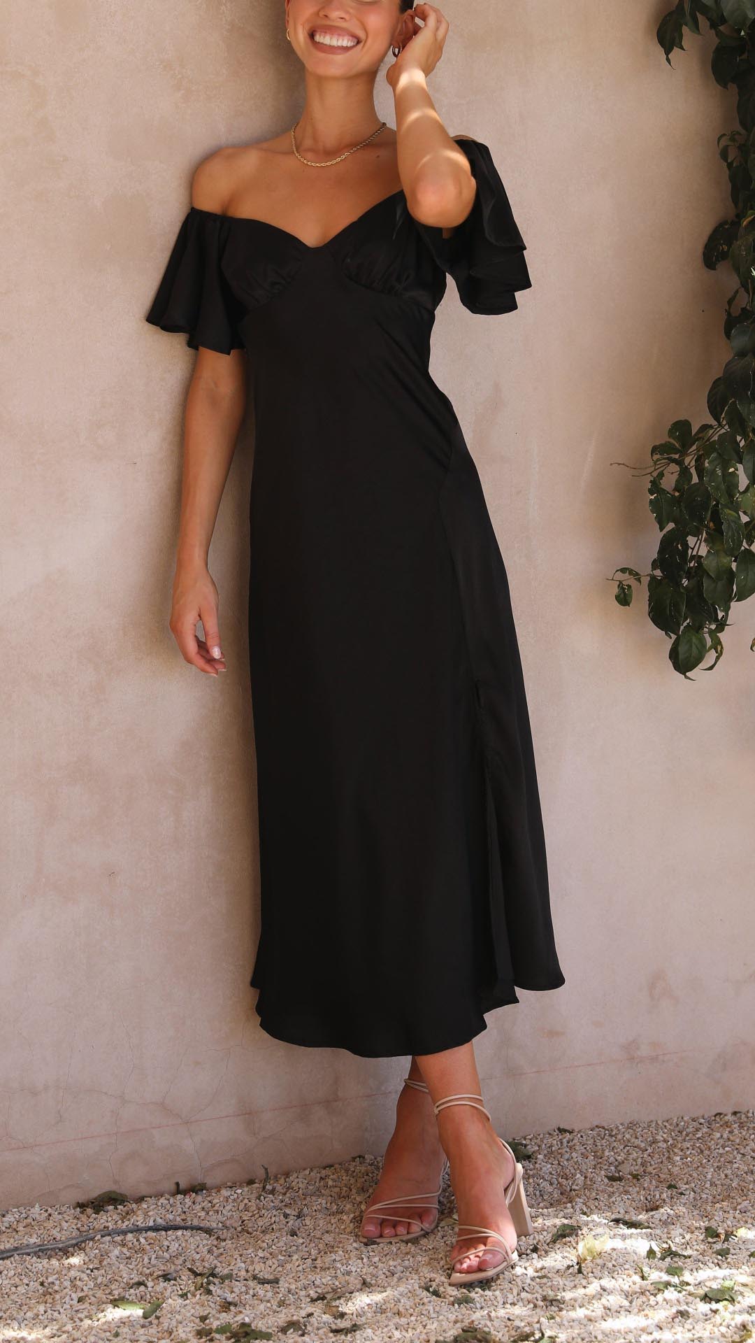 Nalani - Off-shoulder Maxidress met Vlindermouwen