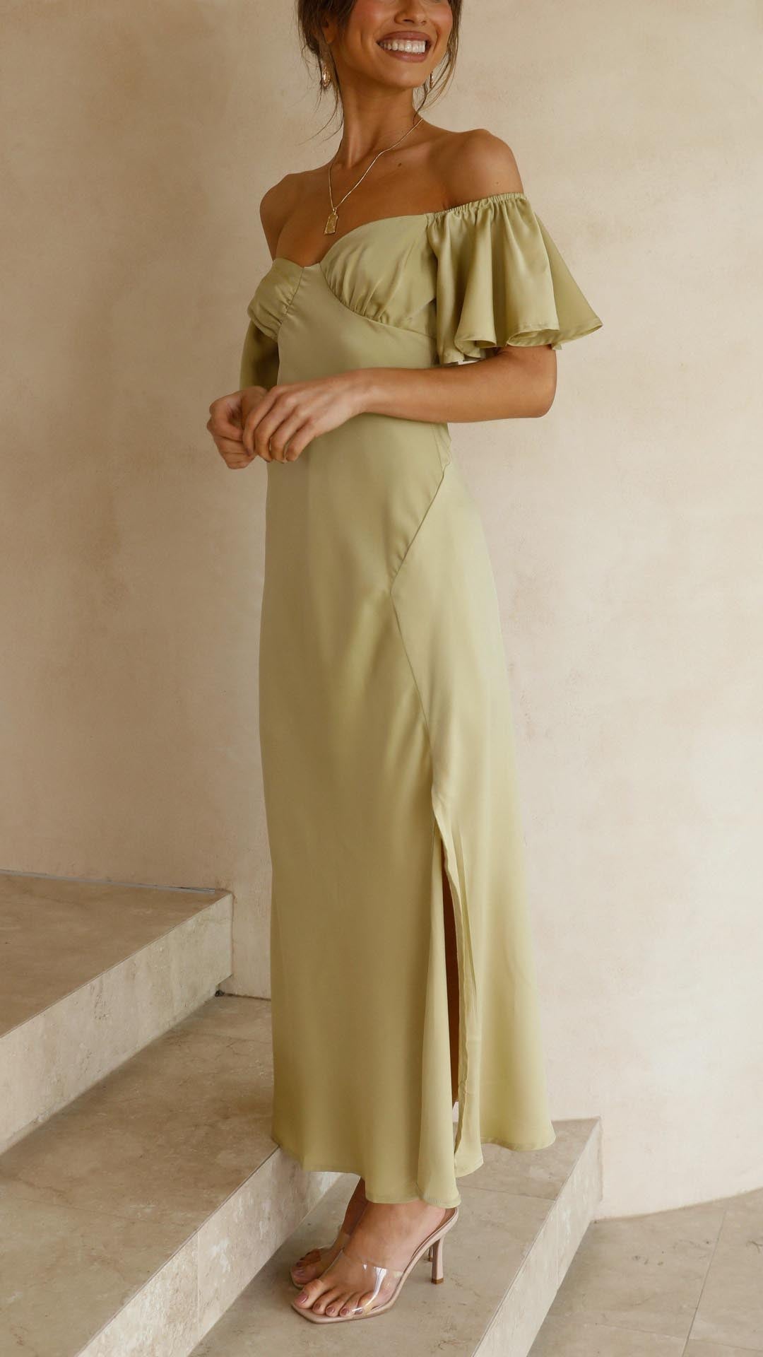 Nalani - Off-shoulder Maxidress met Vlindermouwen