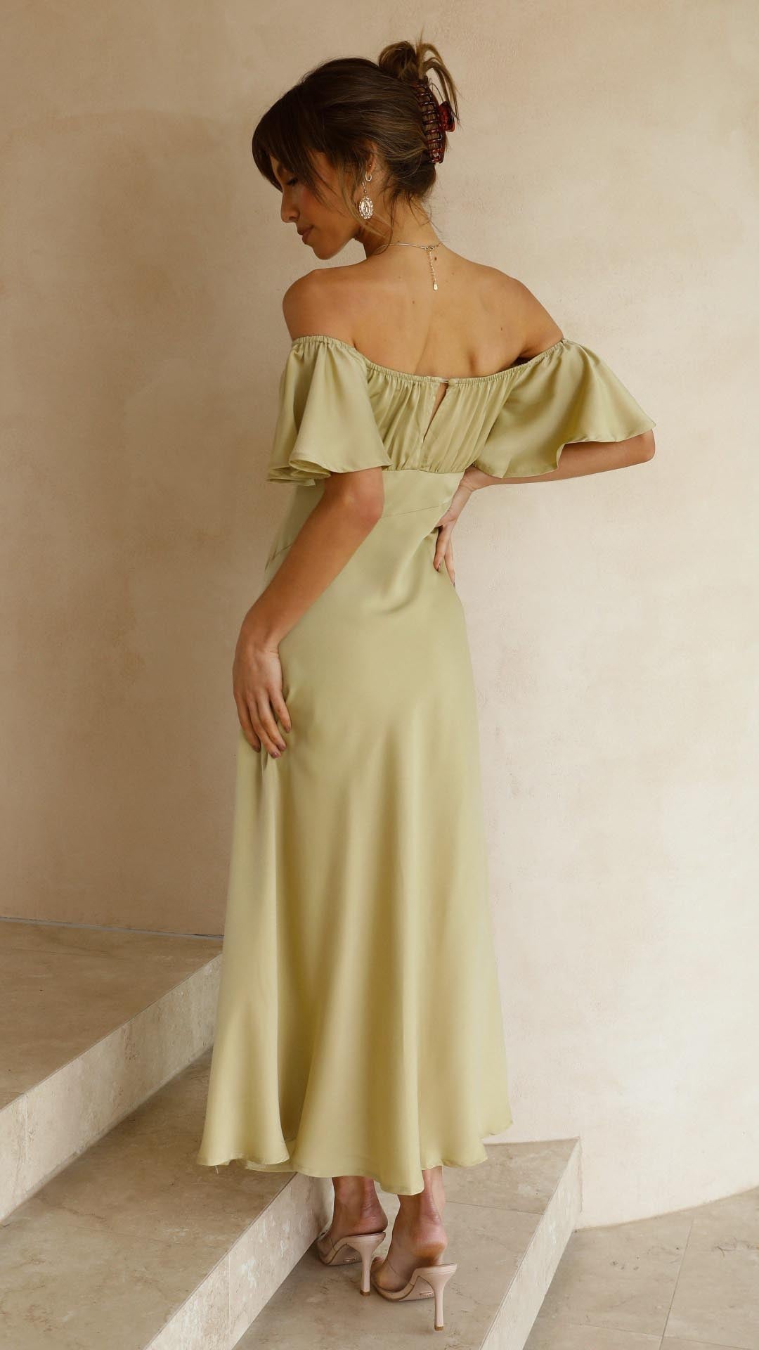 Nalani - Off-shoulder Maxidress met Vlindermouwen