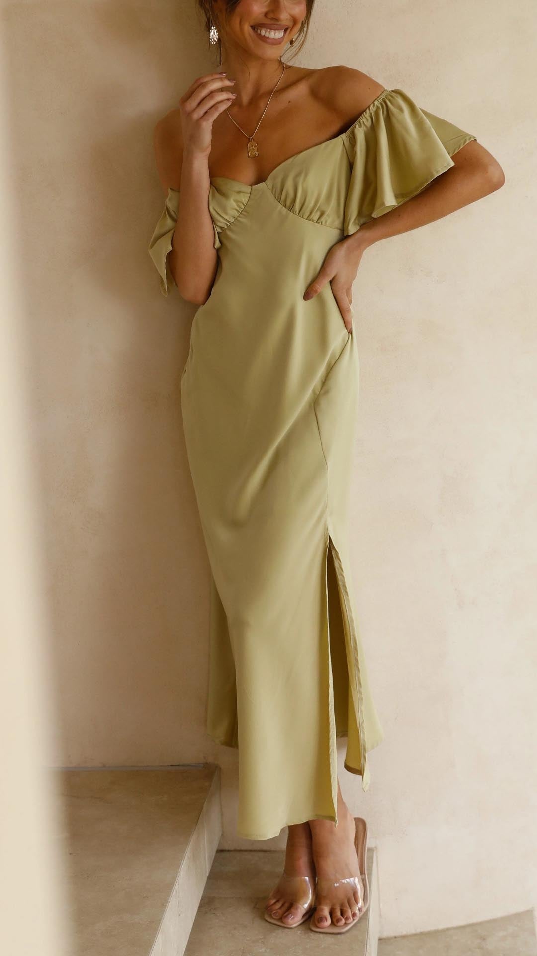 Nalani - Off-shoulder Maxidress met Vlindermouwen