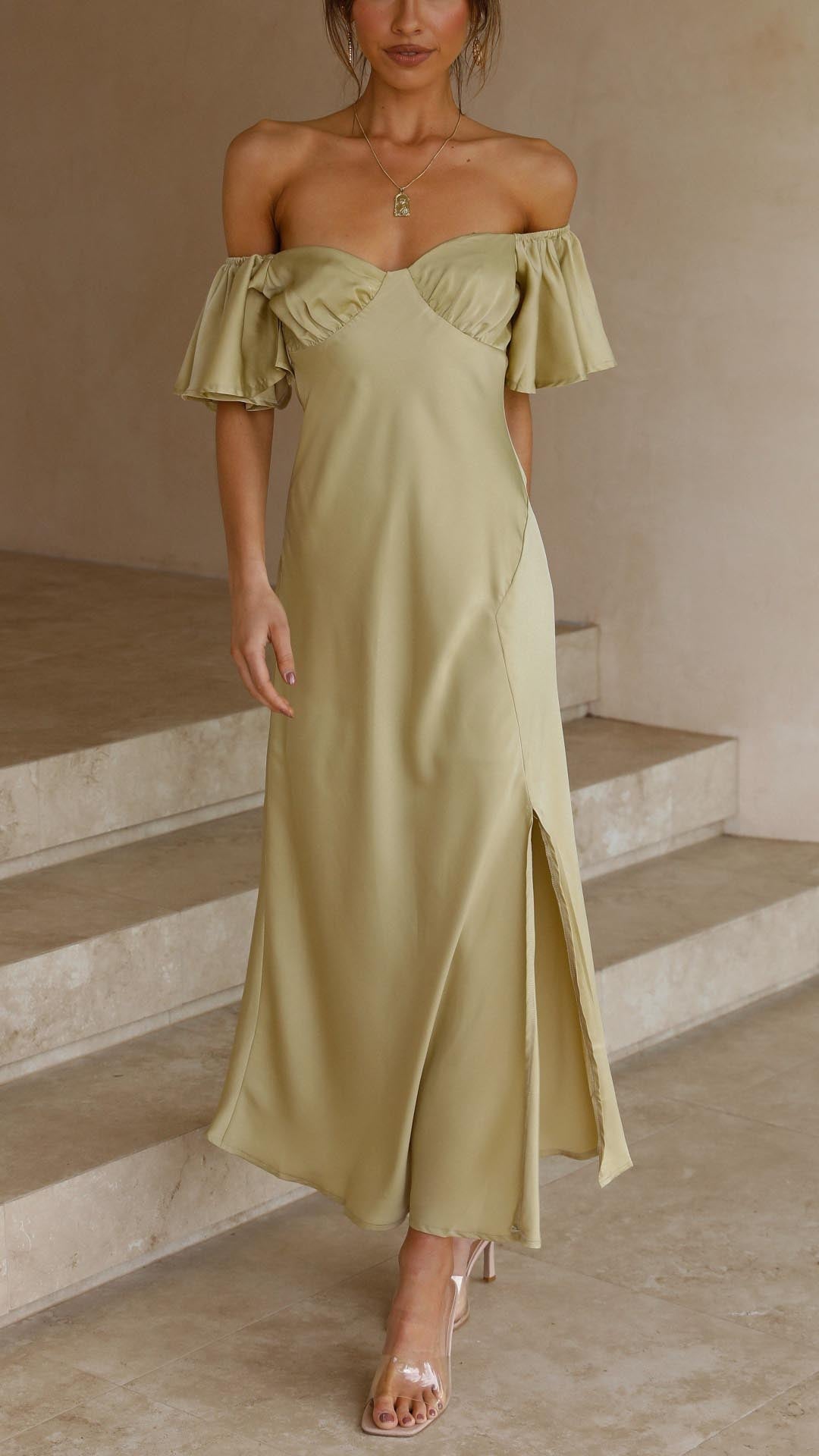 Nalani - Off-shoulder Maxidress met Vlindermouwen