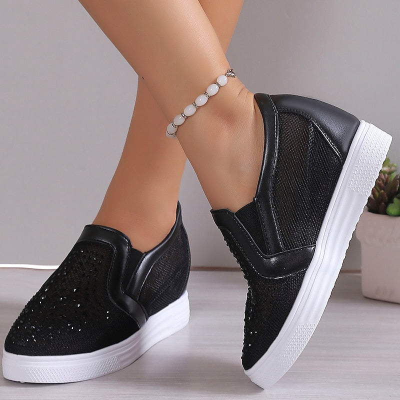 Eliana™ | Dames Sneakers met Witte Kristallen