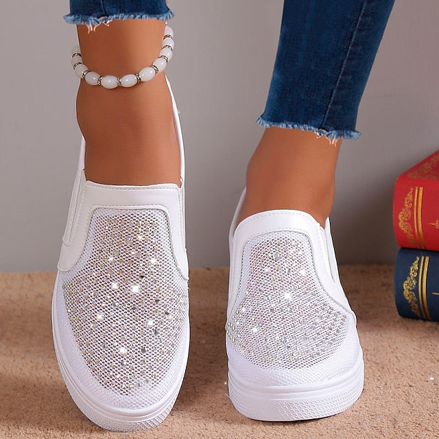 Eliana™ | Dames Sneakers met Witte Kristallen