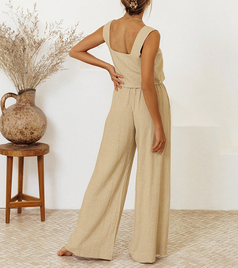 Megan™ | Minimalistische Top en Wijde Broek Set