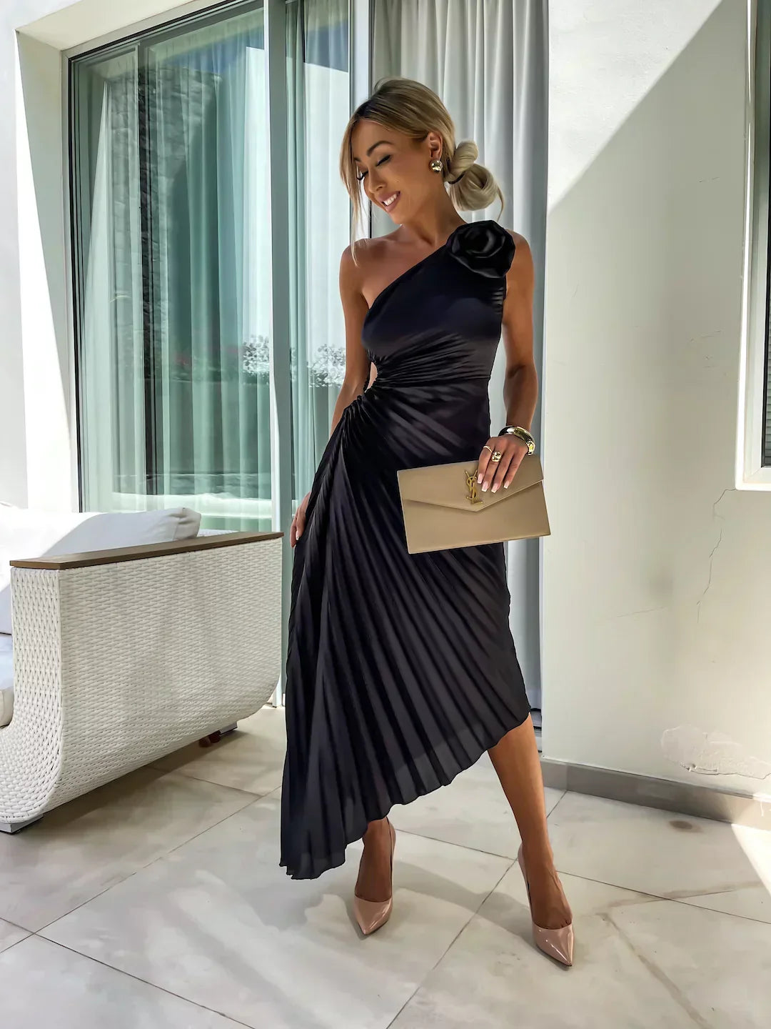 Lizbeth™ | Jurk met Bloemen Schouder