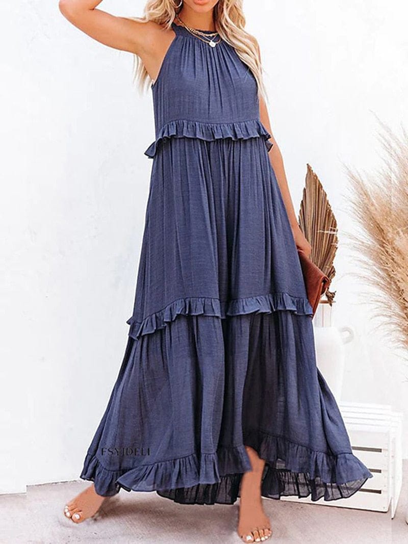 Anna™ | Maxi-jurk voor Zomerse Vieringen in Marineblauw