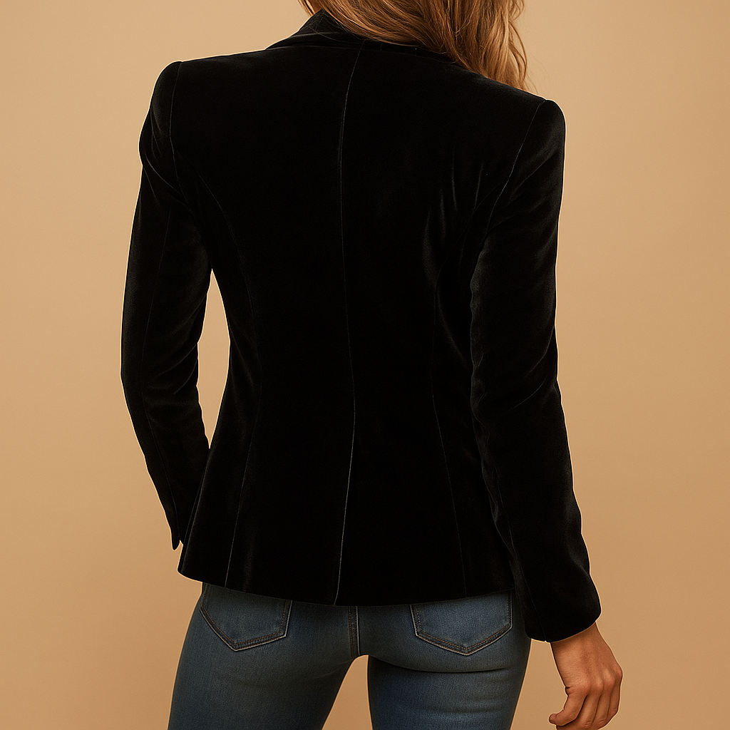 Vermeer™ | Retro slim fit blazer met revers en zakken voor dames