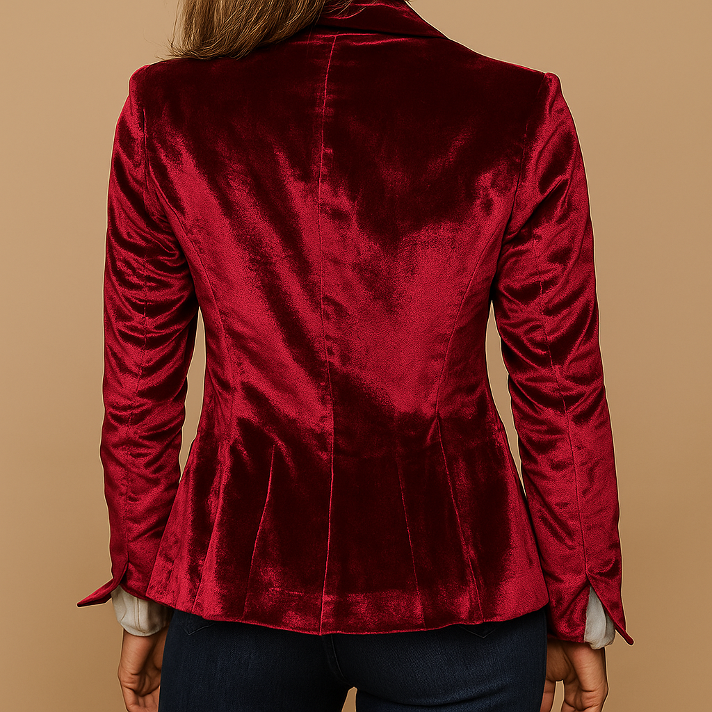 Vermeer™ | Retro slim fit blazer met revers en zakken voor dames