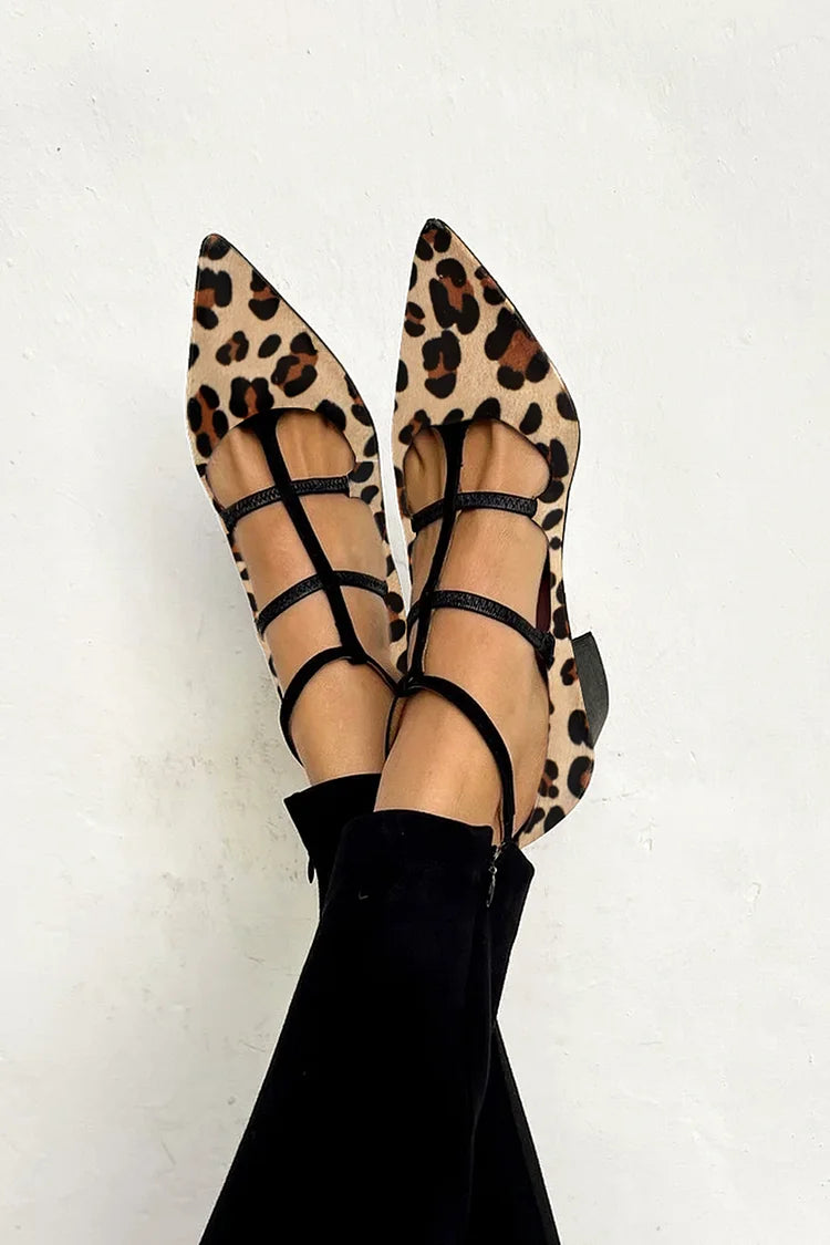 Ludovica™ | Ballerina met dierenprint en dunne bandjes