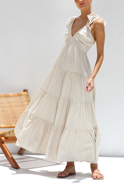 Juliet™ | V-hals Rimpel Maxi-jurk
