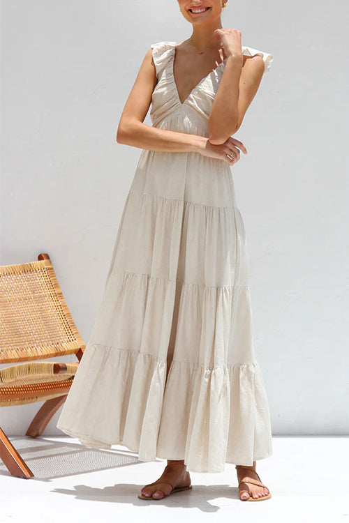 Juliet™ | V-hals Rimpel Maxi-jurk
