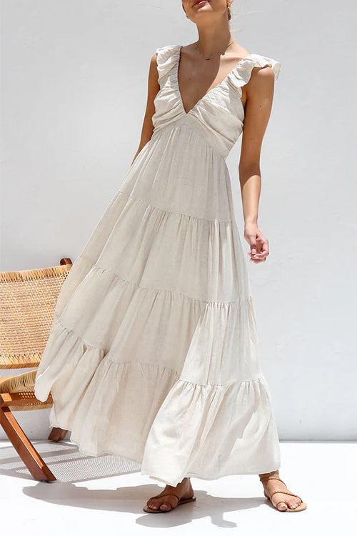 Juliet™ | V-hals Rimpel Maxi-jurk