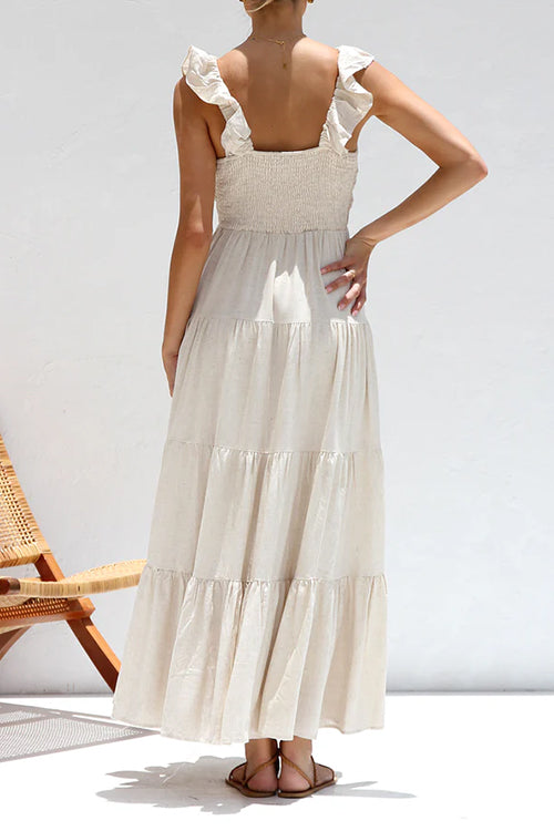 Juliet™ | V-hals Rimpel Maxi-jurk