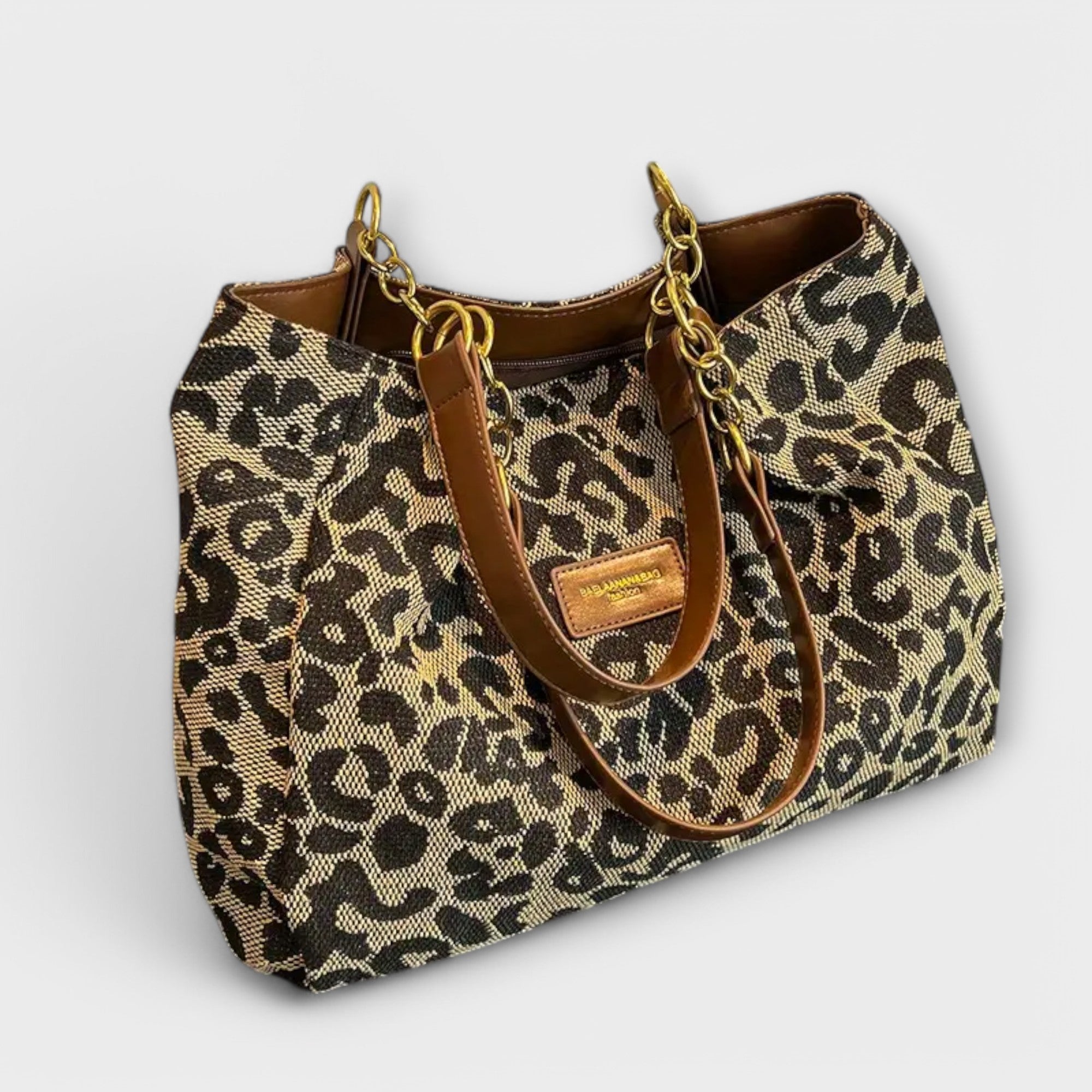 Elara - Luipaardprint Canvas Tas