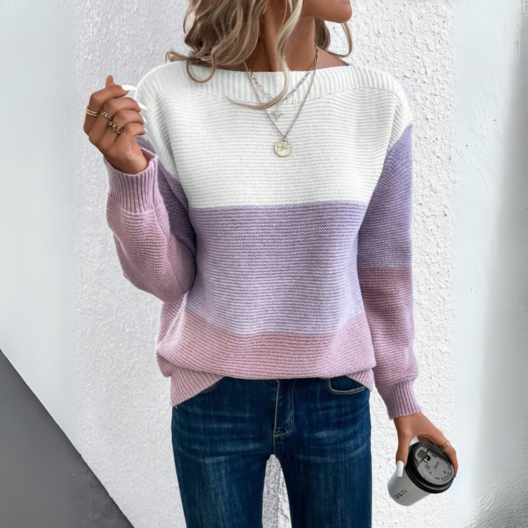 Clara - Elegante Patchwork Trui