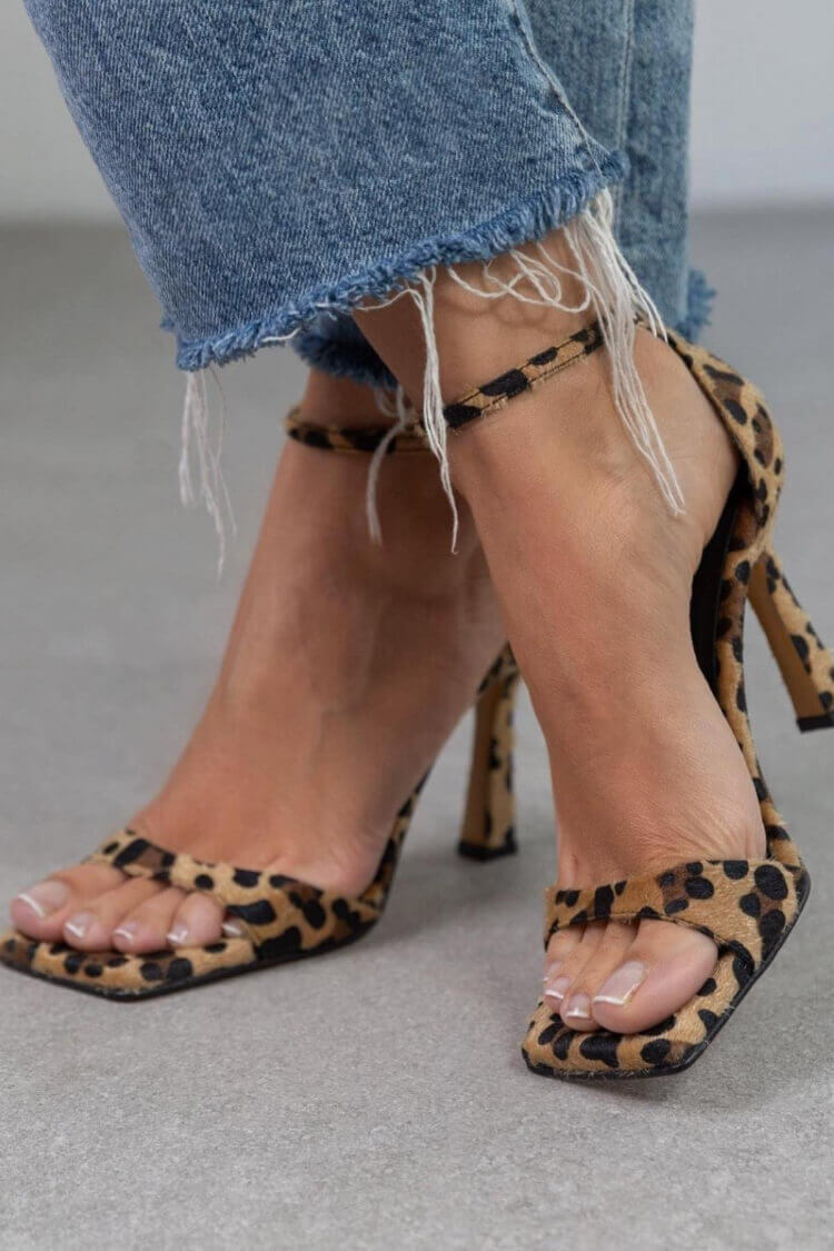 Giulia™ | Hoge hakken sandalen met dierenprint