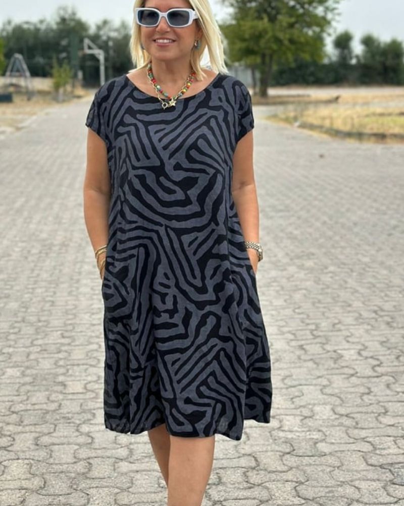 Nelia™ | Zomerjurk met Ronde Hals en Mooie Print