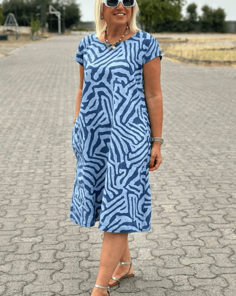 Nelia™ | Zomerjurk met Ronde Hals en Mooie Print