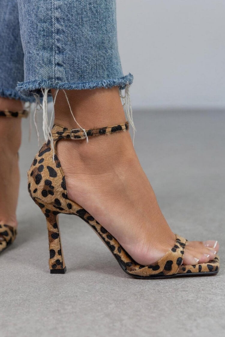 Giulia™ | Hoge hakken sandalen met dierenprint