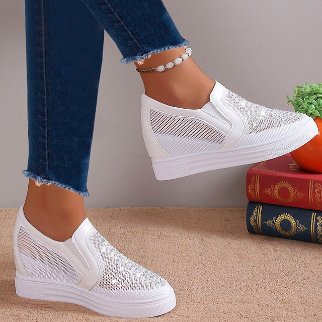 Eliana™ | Dames Sneakers met Witte Kristallen