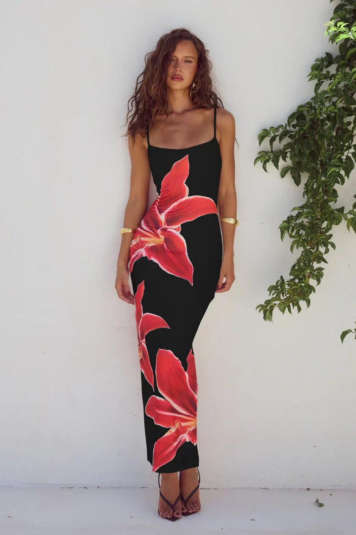 Thalina™ | Gebloemd Jurk met Rugsplit