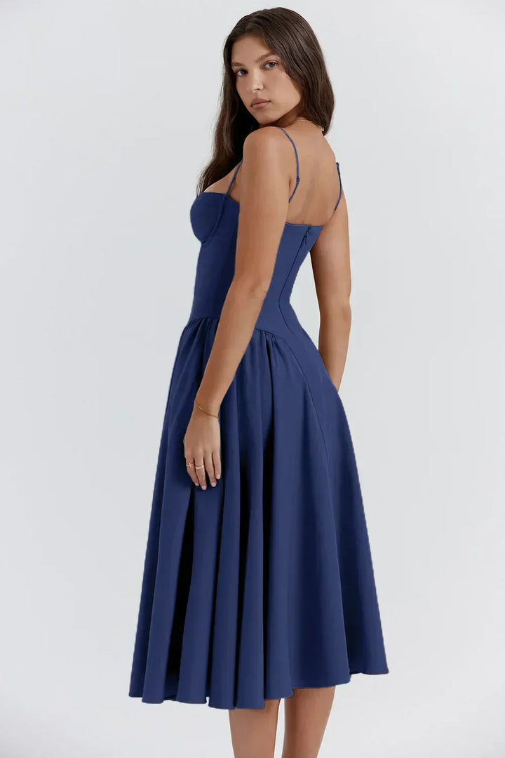 Nina - Mouwloos Korset Midi-jurk