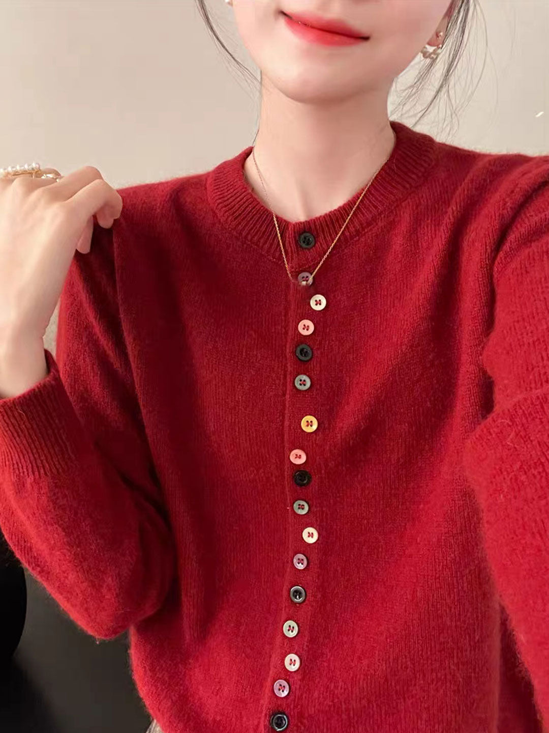 Beatrice - Klassieke cardigan met ronde hals