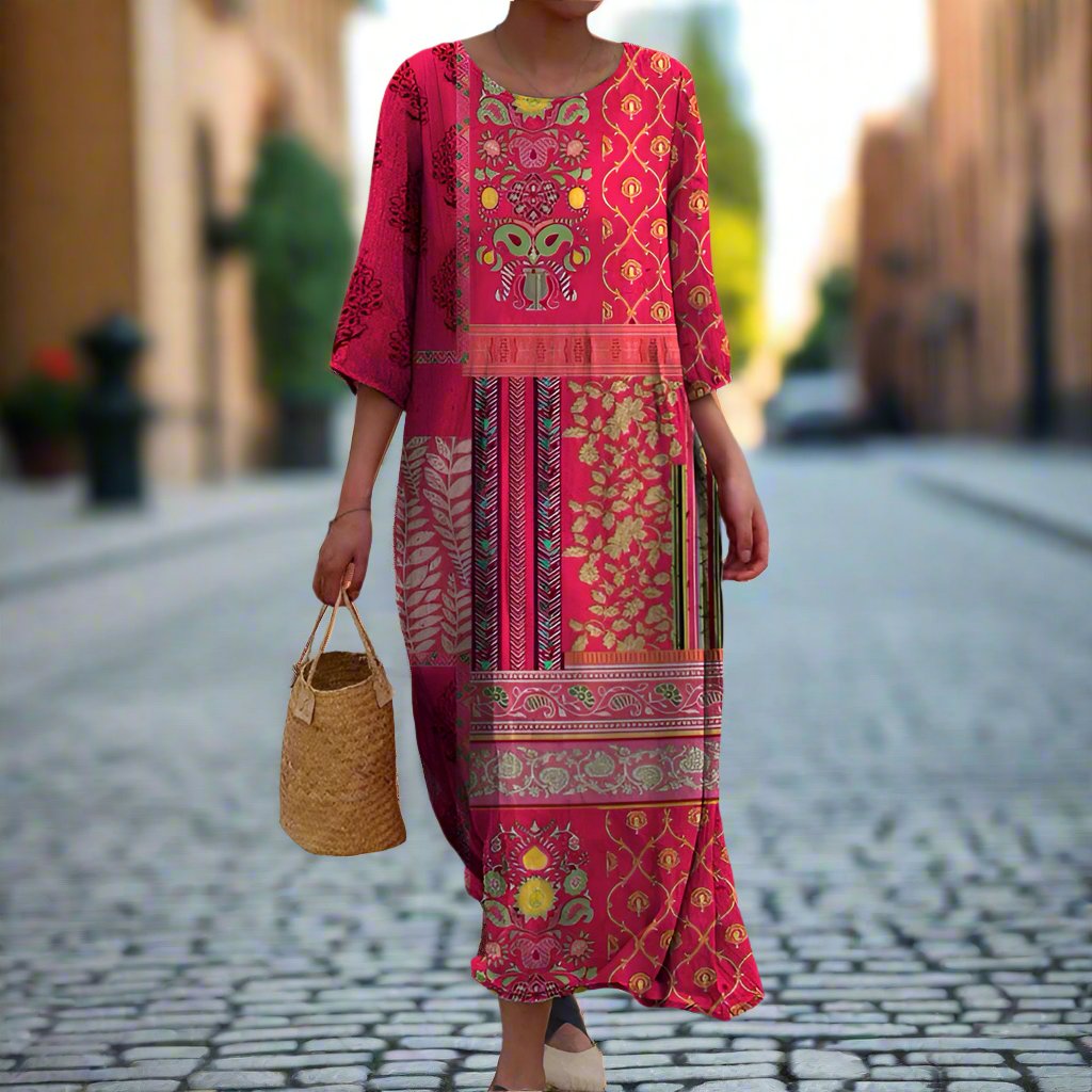 Marlene™ | Maxy Boho Jurk met Een Zachte Pasvorm