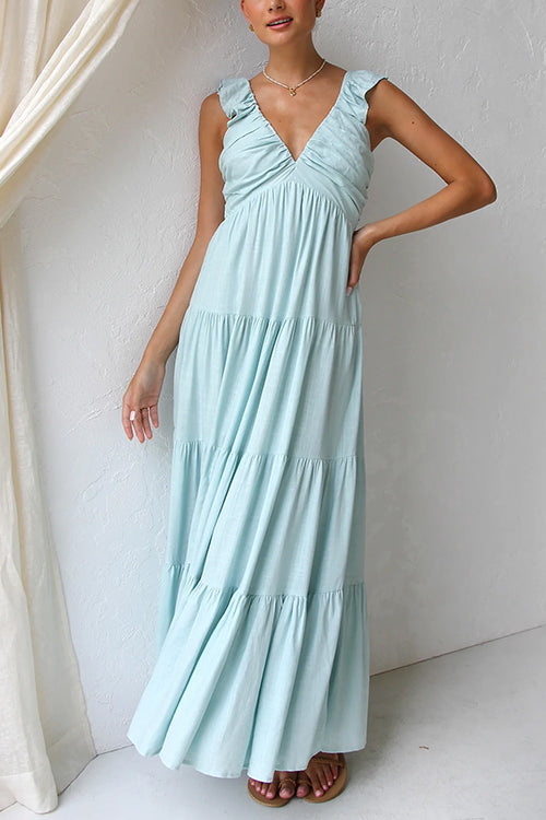 Juliet™ | V-hals Rimpel Maxi-jurk