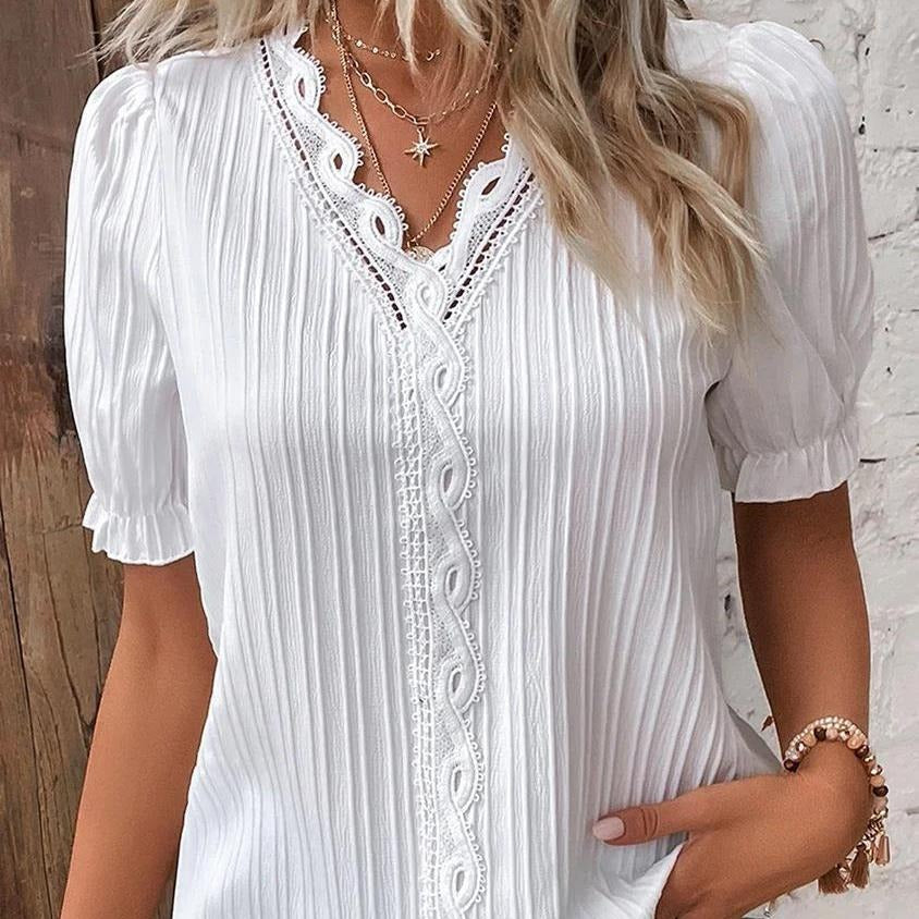 Alice™ | Witte Damesblouse met Kant