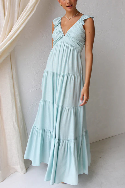 Juliet™ | V-hals Rimpel Maxi-jurk