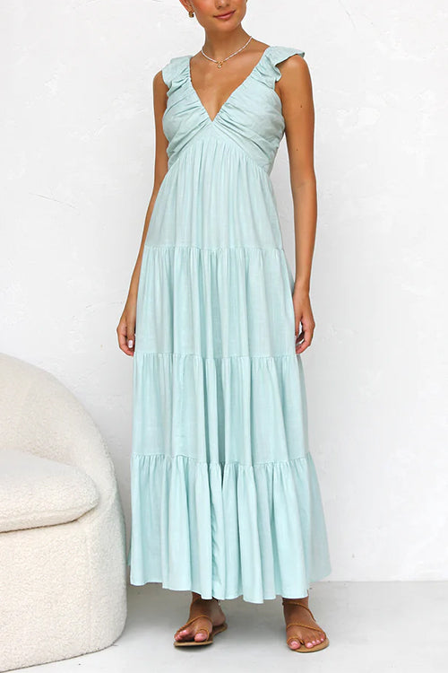 Juliet™ | V-hals Rimpel Maxi-jurk