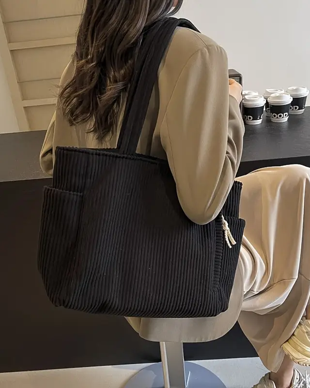 Tilda™ | Rimpel Schoudertas met Koorddetail