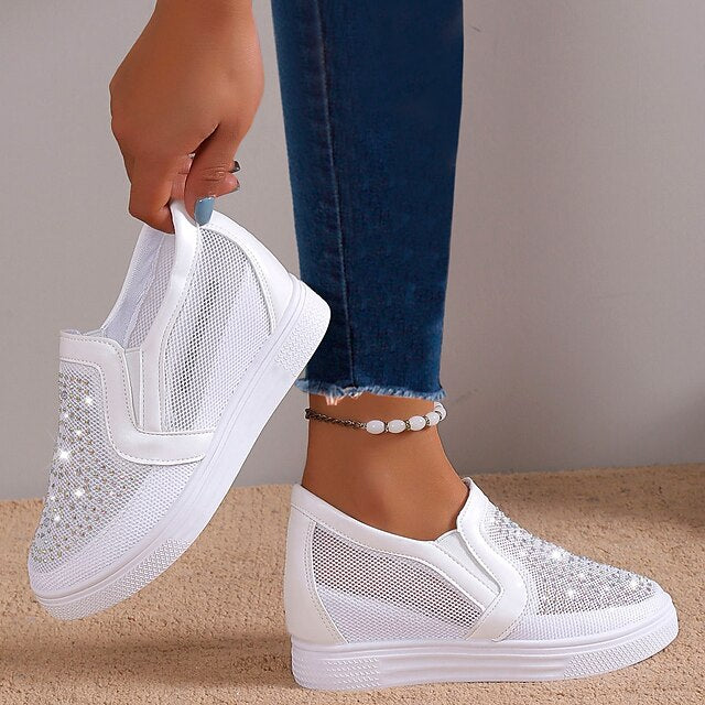 Eliana™ | Dames Sneakers met Witte Kristallen
