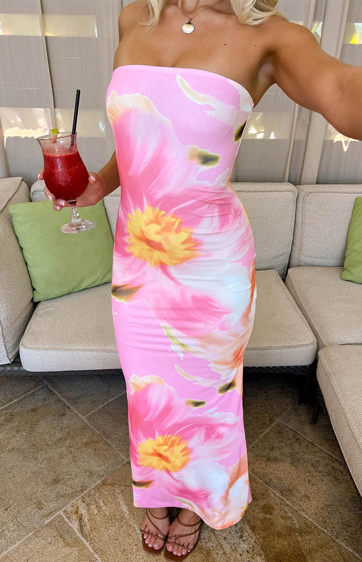 Arizona - Maxidress van bloemige mesh-kant