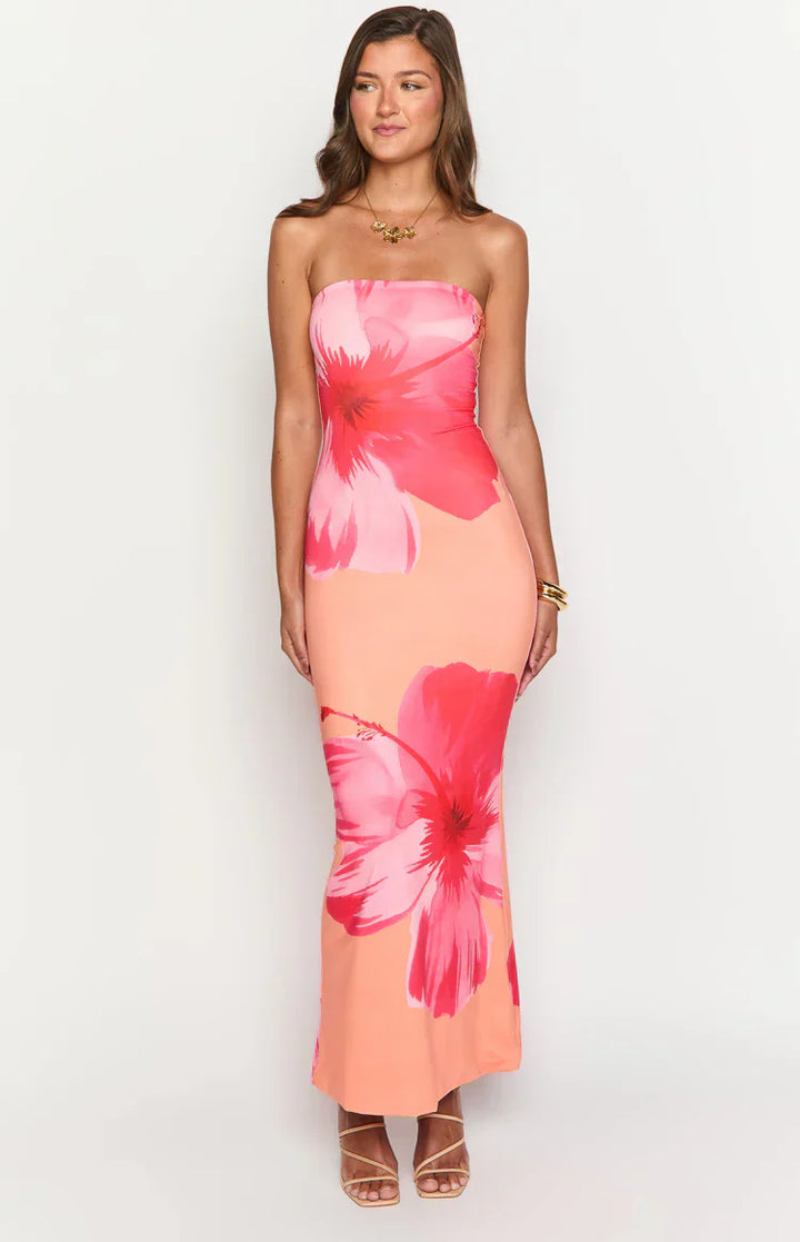 Arizona - Maxidress van bloemige mesh-kant