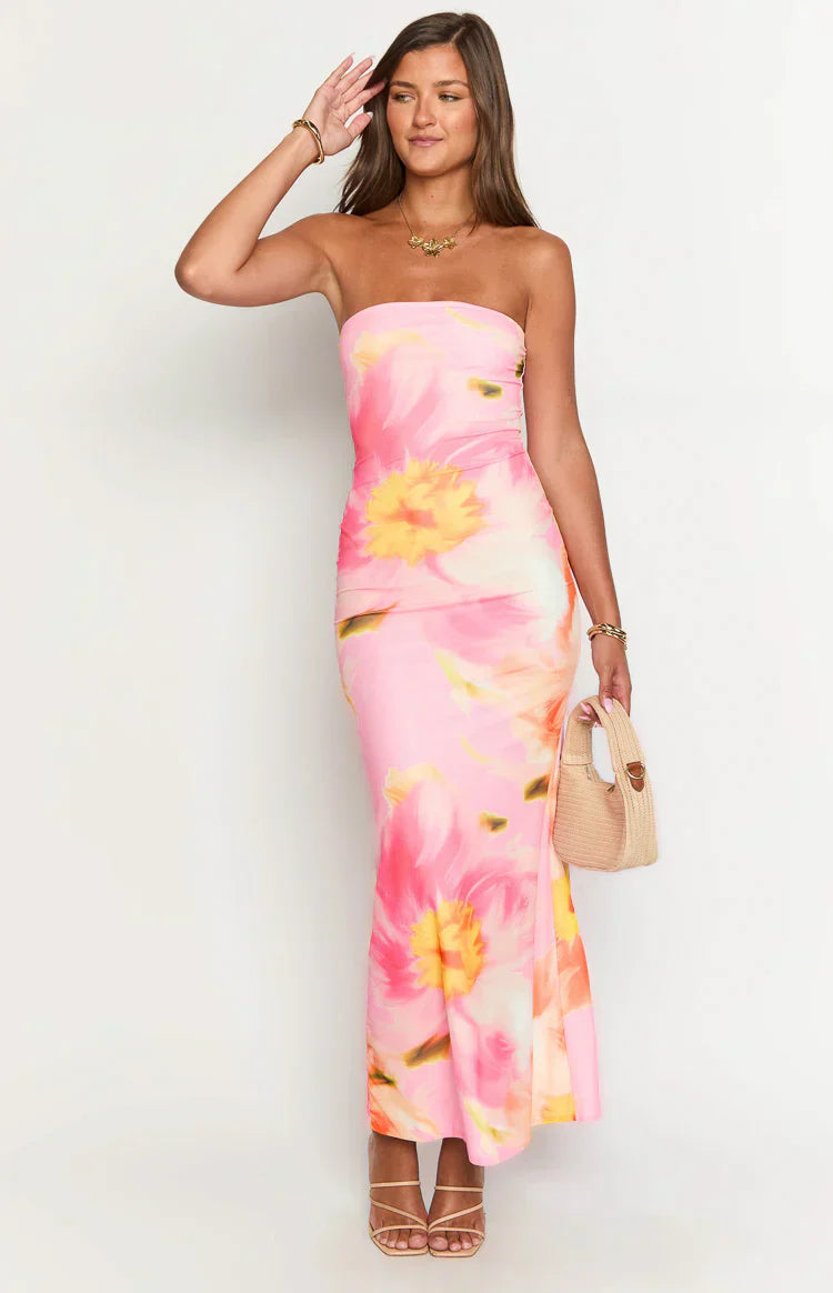 Arizona - Maxidress van bloemige mesh-kant