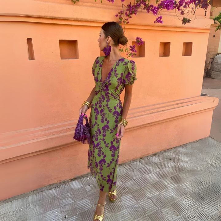Danielle™ | Midi Bloemenjurk