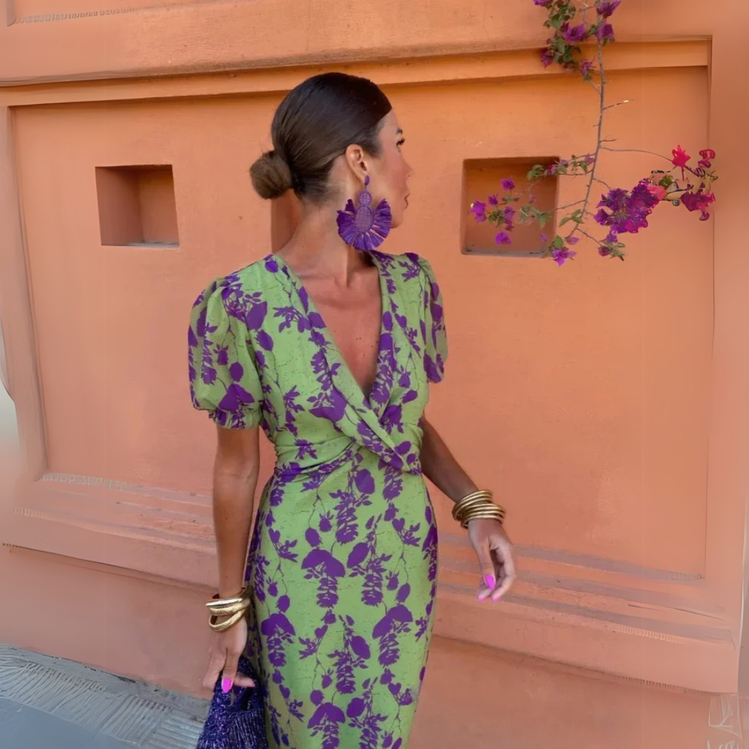 Danielle™ | Midi Bloemenjurk