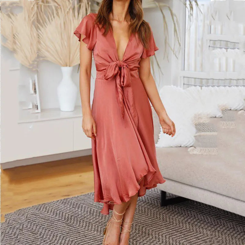 Aija - Sexy Zomerjurk met Diepe V-hals